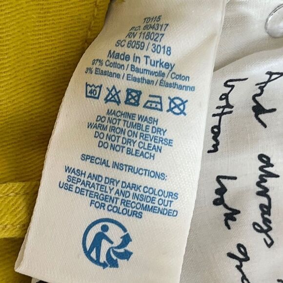 Boden Soho Skinny Yellow Ankle Crop Jean Sz 10R - Picture 6 of 11